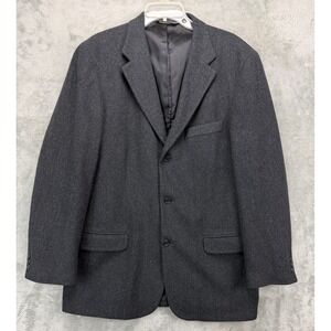 Eddie Bauer Men's Blazer 42T Charcoal 3-Button Wool Cashmere Blend